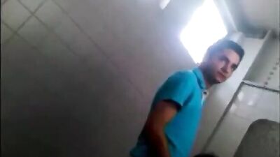 Sucking in a public toilet