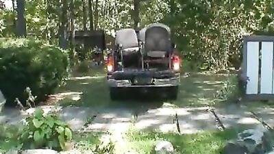 Daddy fuck twink outdoor outside his truck