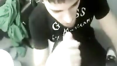 Twinks public toilet blowjob