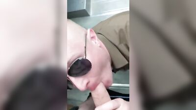 UPS Driver Sucks Dick In The Back Of His Truck