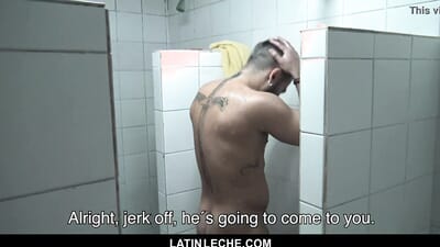 Uncut Latino raw In Shower Shower